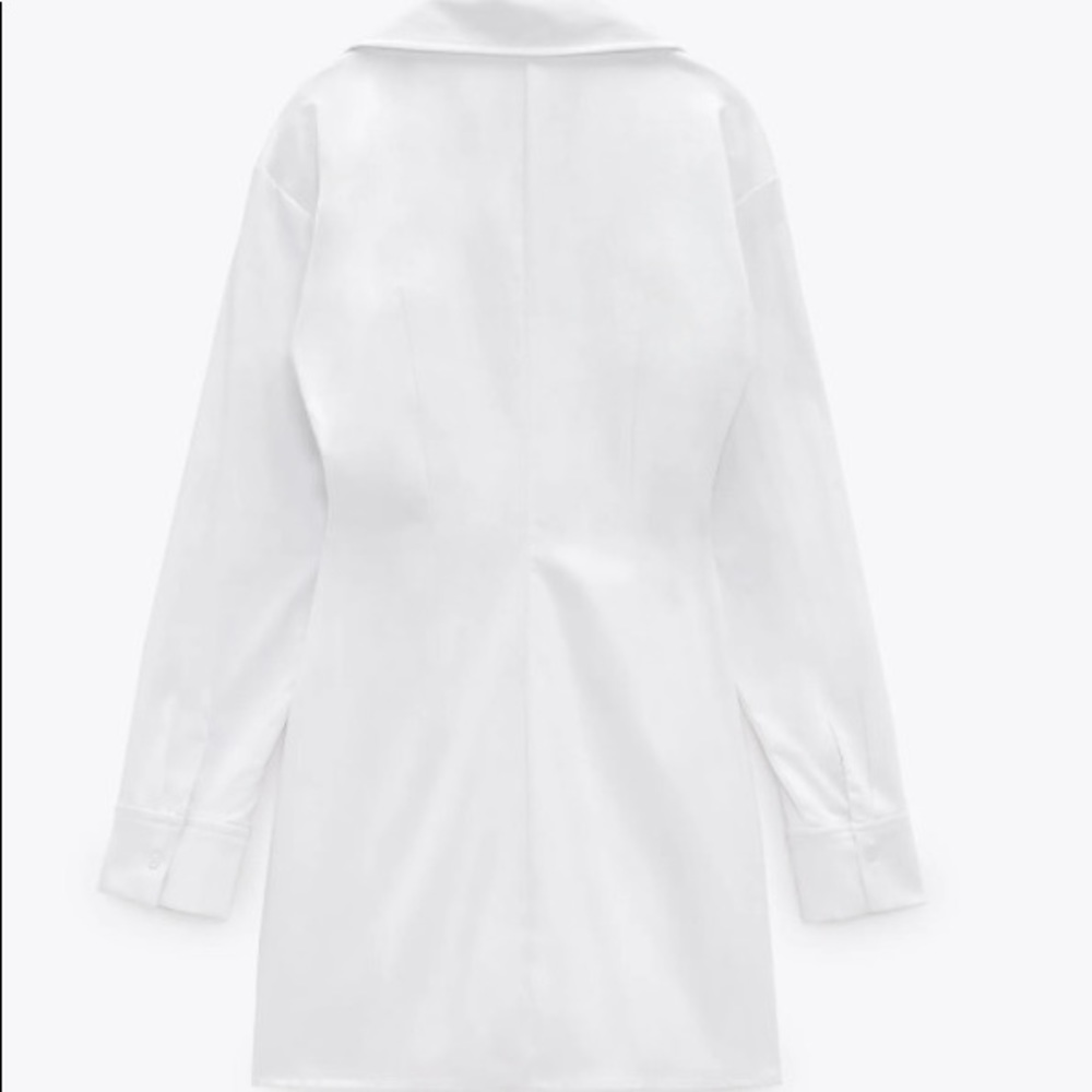 Zara Short Stretch Poplin Dress White Knot 4661/118 - Picture 10 of 10